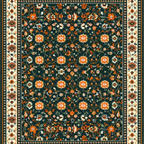 Natural Fiber Modern Jungle Border(Green)