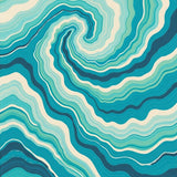 Elegant Wave Swirl Abstract Decorative Artistic Print(Blue)