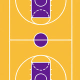 Basketball Court Yellow Floor Purple Key White Lines(Yellow)