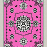 Foldable Medallion Print with Contemporary Boho Styling (Pink)