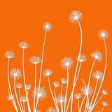 Fleece Meadow Dandelion Seed Drift Design Shag Floor(Orange)