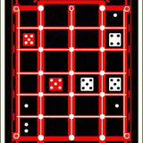 Playful Geometric Dice Motif(Black)