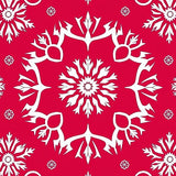 Snowflake Crystal Medallion Design Winter Holiday Accent(Red)