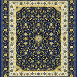 Vintage Modern Abstract with Deep Blue and Gold Accents(Blue)