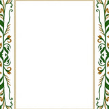 Whispering Ferns Scrollwork with Subdued Botanical Embellishments (Green)