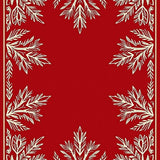 Festive Stylized Pine and Snow Crystal Array(Red)
