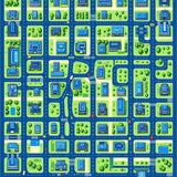 Vibrant Cityscape Patterned Playmat(Blue)