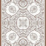 Elegant Scrollwork Botanical Enchanted Tapestry(Brown)
