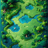 Educational Earth Tones Map Motif(Green)