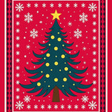 Joyful Winter Celebration Circular Floor Covering Seasonal(Red)