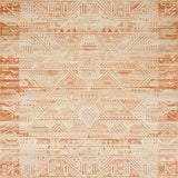 Boho Style Area Rustic Beige Design(Orange)
