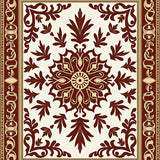 Retro Autumn Medallion with Interlocking Vine Motifs(Brown)