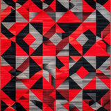 Avant Garde Interlocking Triangular with Layered Depth(Red)