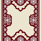Festive Snowflake Medallion Accent With Interlocking Chevron Borders(Red)