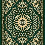 Ornate Blossom Showcasing Botanical Interlocking Motifs (Green)
