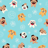 Animated Dog Companions with Friendly and Fun Shapes(Blue)