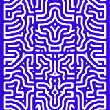 Retro Optical Maze with Playful Interlocking Tiles (Blue)