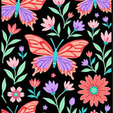 Enchanted Garden with Blooming Florals Design (Black)