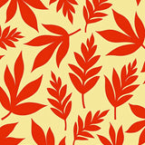 Botanical Leaf Arrangement with Stylized Floral Details(Red)