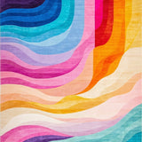 Whimsical Waves Colorful Undulating Design for Playrooms(Blue)