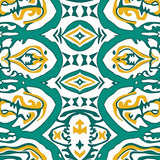 Southwestern Lattice with Abstract Animal Inspired Accents (Teal)