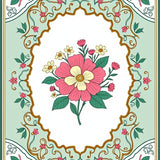 Wildflower Medallion Tapestry with Vintage Botanical Motifs (Pink) - ODIKA