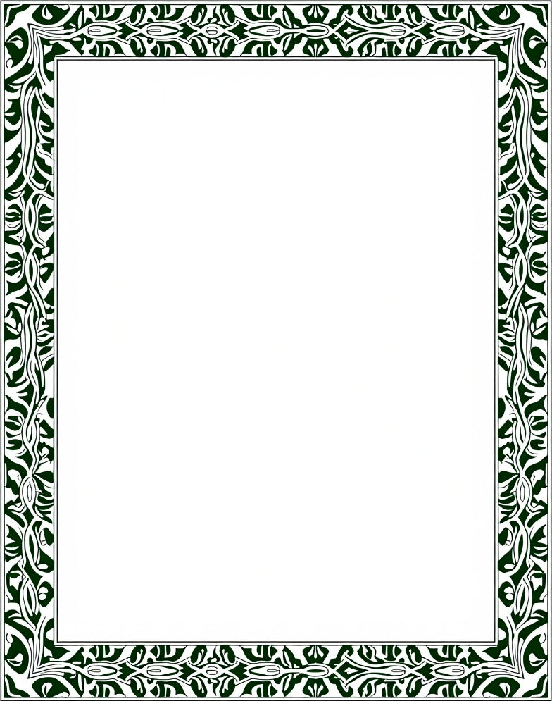 Botanical Leaf Maze Decorative Abstract Lattice Framework (Green) - ODIKA