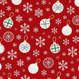 Festive Bauble Cascade with Delicate Snow Crystal Overlay Art(Red)