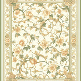 Timeless Anatolia Sage Beige Botanical Scrollwork Floor Covering(Beige)