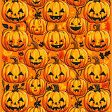 Whimsical Jack o Lantern Pumpkin Patch Area Rug Autumn Harvest Carpet(Orange)