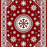 Festive Boho Medallion Floral with Intricate Snowflake Accents(Red)
