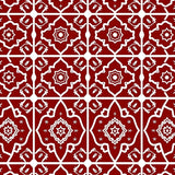 Winter Starburst Interlocking Lattice with Nordic Snowflake Motifs(Red)