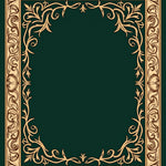 Art Nouveau Flourish Design with Flowing Vine (Green) - ODIKA