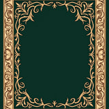 Art Nouveau Flourish Design with Flowing Vine (Green) - ODIKA