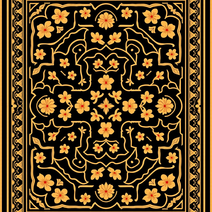 Elegant Blossom Interwoven Symmetrical Artistry Timeless Charm (Black) - ODIKA