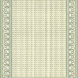 Elegant Non Slip with Beige Ground and Sage Green Ornate Geometric(Green)
