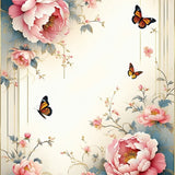 Peony Butterfly Area for Girl(Beige)
