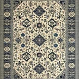Beige Black Jute Geometric Floral Design(Beige)