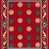 Elegant Festive Pinecone Scrollwork with Gold Ribbon Embellishment(Red)