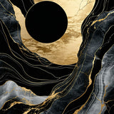 Striking Modernist Gold Highlights(Black)