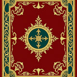 Medallion Flourish with Baroque Scrollwork(Red)
