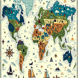 Interactive Global Explorer Play Circle with Continents for Classroom(Green)