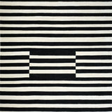 Contemporary Contrast Stripe Featuring Bold Black and White Banding Designs(Black)