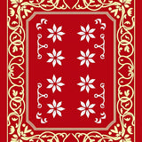 Winter Festival Arabesque with Opulent Gold Scrollwork and Snow Blossom Details(Red)