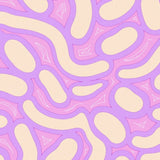 Minimal Abstract Mosaic Featuring Interlocking Ovals and Pastel Blends(Beige)