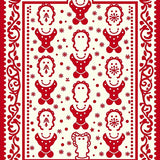 Whimsical Gingerbread Interlocking Folk Art Holiday Motif(Red)