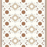 Interlocking Network with Minimalist Dot Embellishments(Brown)