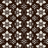 Noir Blossom Interlocking Floral Motif Modern Elegance Design(Brown)