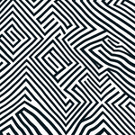 Interlocking Chevron Maze with Nordic Minimalist Motifs (Black) - ODIKA