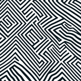 Interlocking Chevron Maze with Nordic Minimalist Motifs (Black) - ODIKA